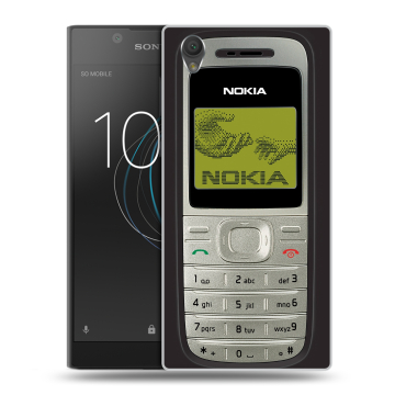 Пластиковый чехол на Sony Xperia L1 с принтом Ретро Нокия Пластиковый чехол на Sony Xperia L1 с принтом Ретро Нокия