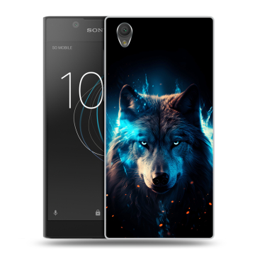 Пластиковый чехол на Sony Xperia L1 с принтом Волк ночной Пластиковый чехол на Sony Xperia L1 с принтом Волк ночной