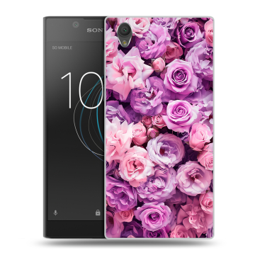 Пластиковый чехол на Sony Xperia L1 с принтом лавандовые розы Пластиковый чехол на Sony Xperia L1 с принтом лавандовые розы