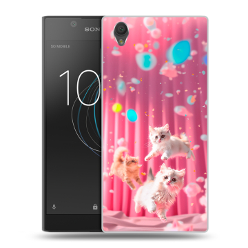 Пластиковый чехол на Sony Xperia L1 с принтом милые котики Пластиковый чехол на Sony Xperia L1 с принтом милые котики