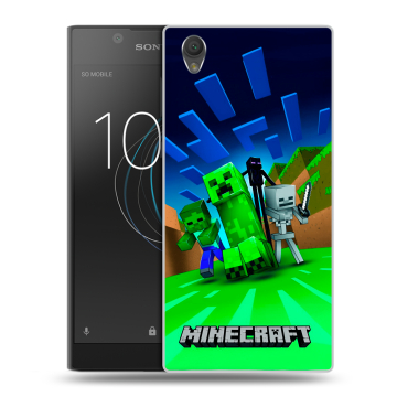 Пластиковый чехол на Sony Xperia L1 с принтом Майнкрафт