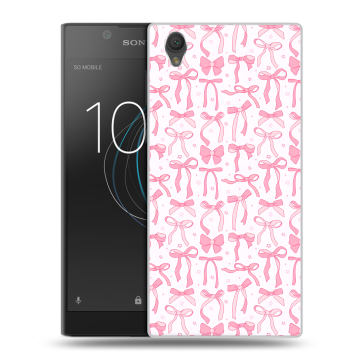 Пластиковый чехол на Sony Xperia L1 с принтом Розовые бантики