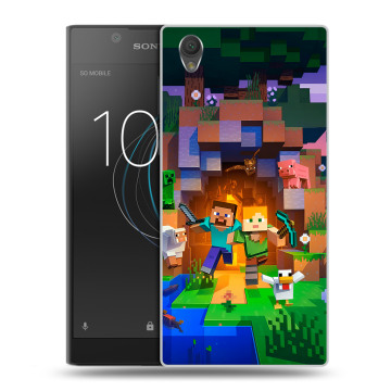 Пластиковый чехол на Sony Xperia L1 с принтом Майнкрафт Minecraft
