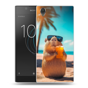 Пластиковый чехол на Sony Xperia L1 с принтом Капибара Пластиковый чехол на Sony Xperia L1 с принтом Капибара