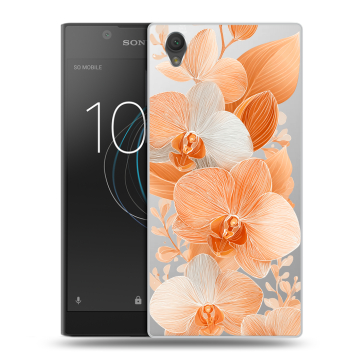 Пластиковый чехол на Sony Xperia L1 с принтом Бежевые цветы Пластиковый чехол на Sony Xperia L1 с принтом Бежевые цветы