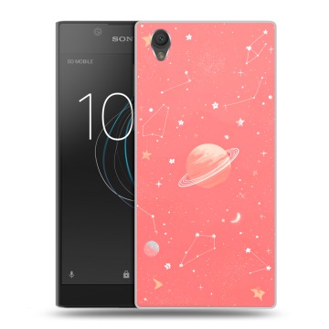 Пластиковый чехол на Sony Xperia L1 с принтом Розовый космос Пластиковый чехол на Sony Xperia L1 с принтом Розовый космос