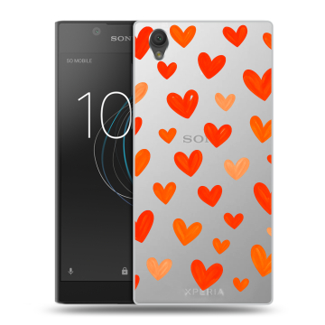 Пластиковый чехол на Sony Xperia L1 с принтом Сердечки Пластиковый чехол на Sony Xperia L1 с принтом Сердечки