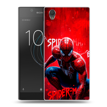 Пластиковый чехол на Sony Xperia L1 с принтом Spiderman Человек паук