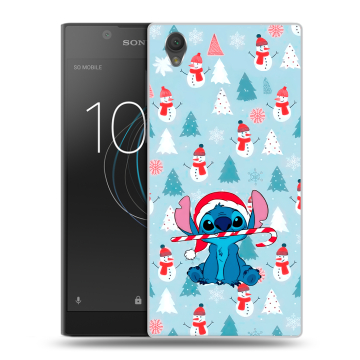 Пластиковый чехол на Sony Xperia L1 с принтом Стич Новый год