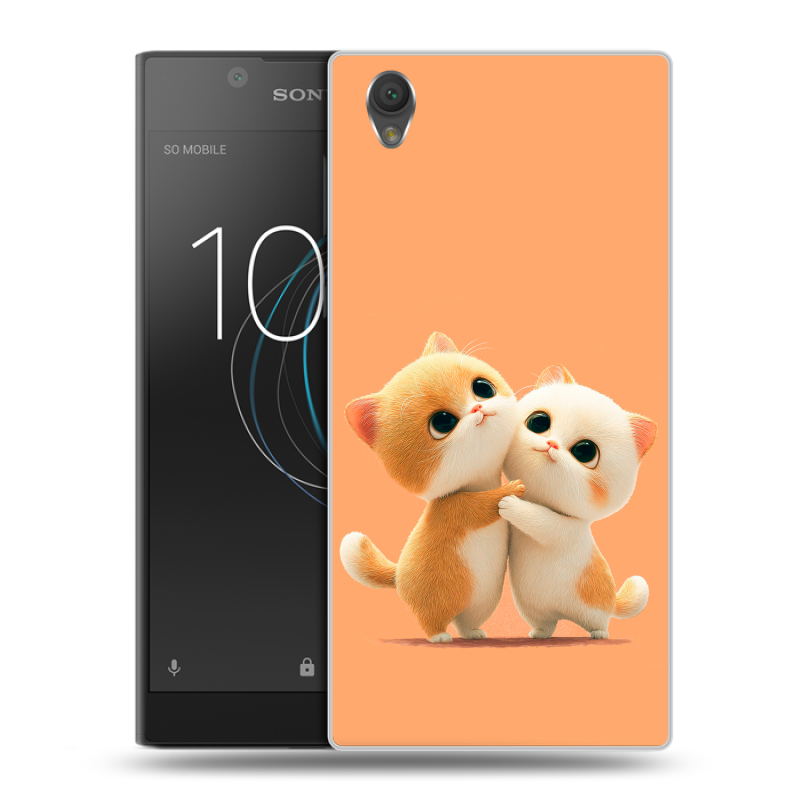 Пластиковый чехол на Sony Xperia L1 с принтом Милые котики Пластиковый чехол на Sony Xperia L1 с принтом Милые котики