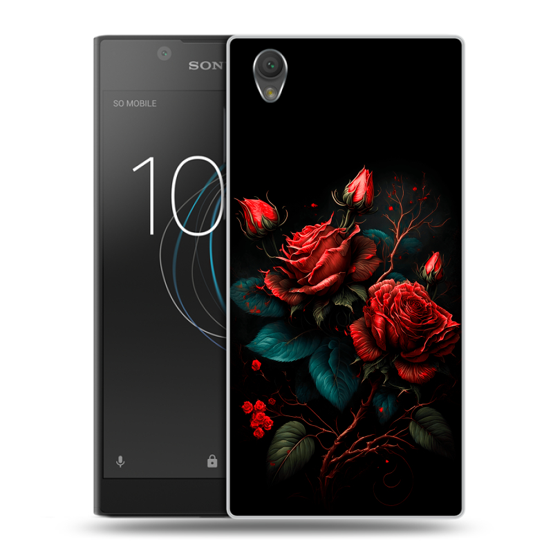 Пластиковый чехол на Sony Xperia L1 с принтом Розы красные Пластиковый чехол на Sony Xperia L1 с принтом Розы красные