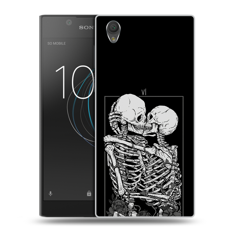 Пластиковый чехол на Sony Xperia L1 с принтом Поцелуй скелетов Пластиковый чехол на Sony Xperia L1 с принтом Поцелуй скелетов