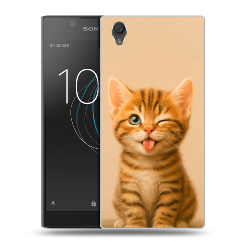 Пластиковый чехол на Sony Xperia L1 с принтом котенок Пластиковый чехол на Sony Xperia L1 с принтом котенок