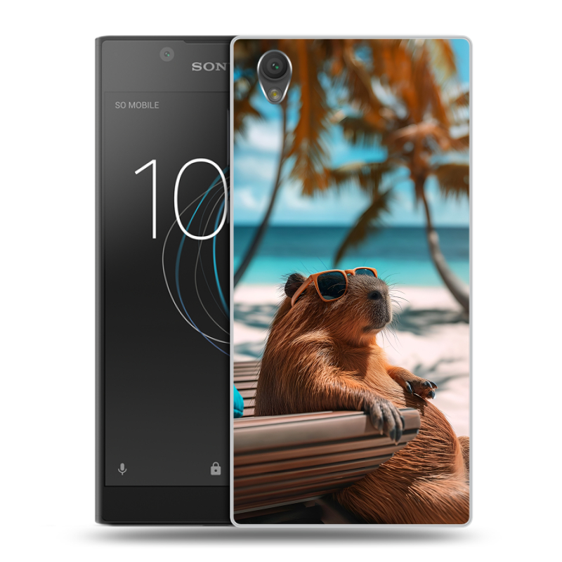 Пластиковый чехол на Sony Xperia L1 с принтом Капибара Пластиковый чехол на Sony Xperia L1 с принтом Капибара