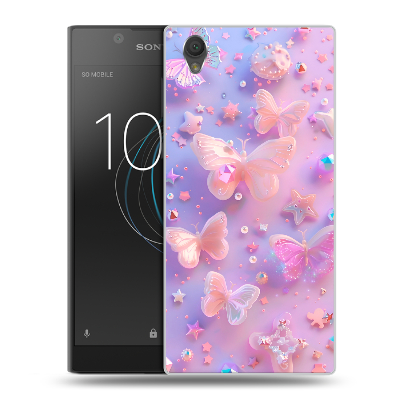Пластиковый чехол на Sony Xperia L1 с принтом Бабочки Пластиковый чехол на Sony Xperia L1 с принтом Бабочки