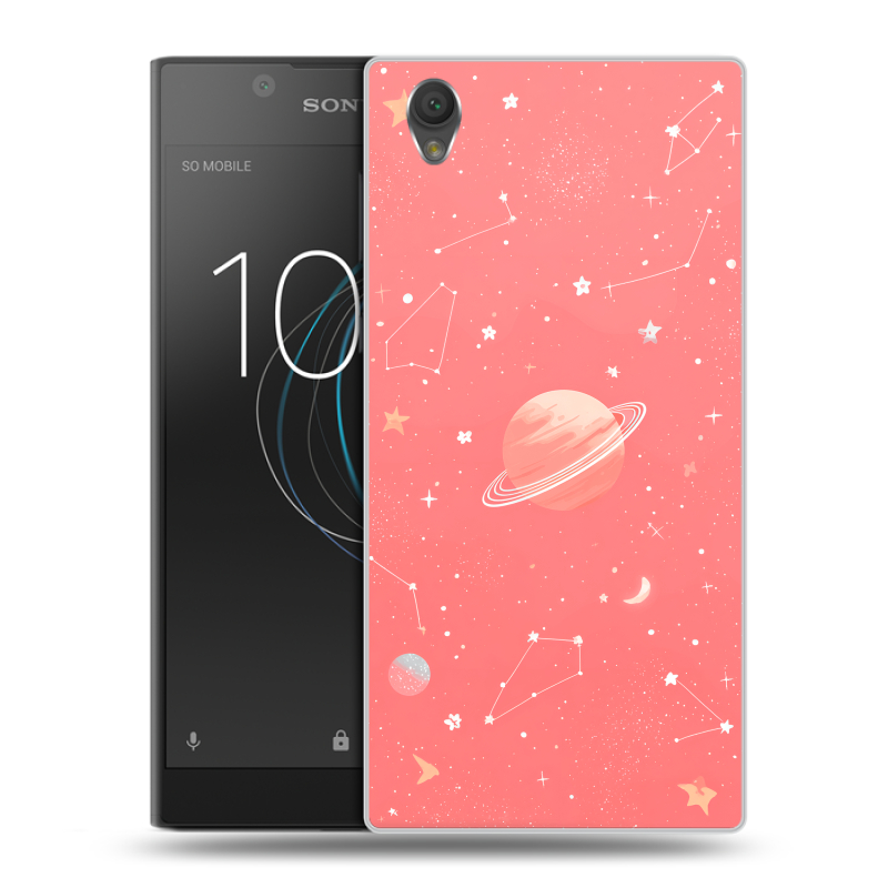 Пластиковый чехол на Sony Xperia L1 с принтом Розовый космос Пластиковый чехол на Sony Xperia L1 с принтом Розовый космос