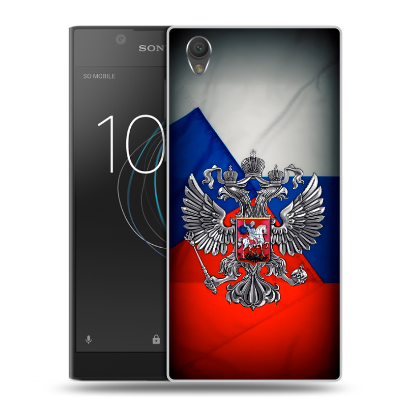 Пластиковый чехол на Sony Xperia L1 с принтом Флаг России Пластиковый чехол на Sony Xperia L1 с принтом Флаг России