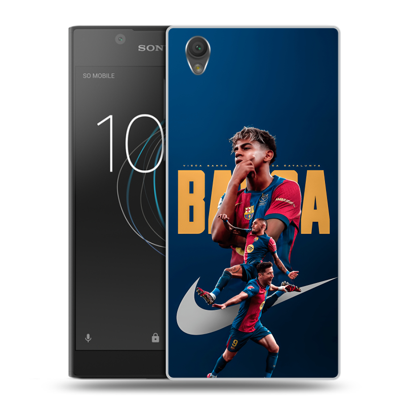 Пластиковый чехол на Sony Xperia L1 с принтом Барселона Barca Yamal Пластиковый чехол на Sony Xperia L1 с принтом Барселона Barca Yamal