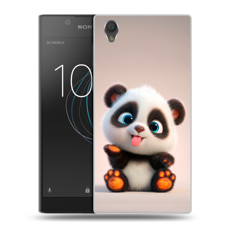 Пластиковый чехол на Sony Xperia L1 с принтом милая панда Пластиковый чехол на Sony Xperia L1 с принтом милая панда