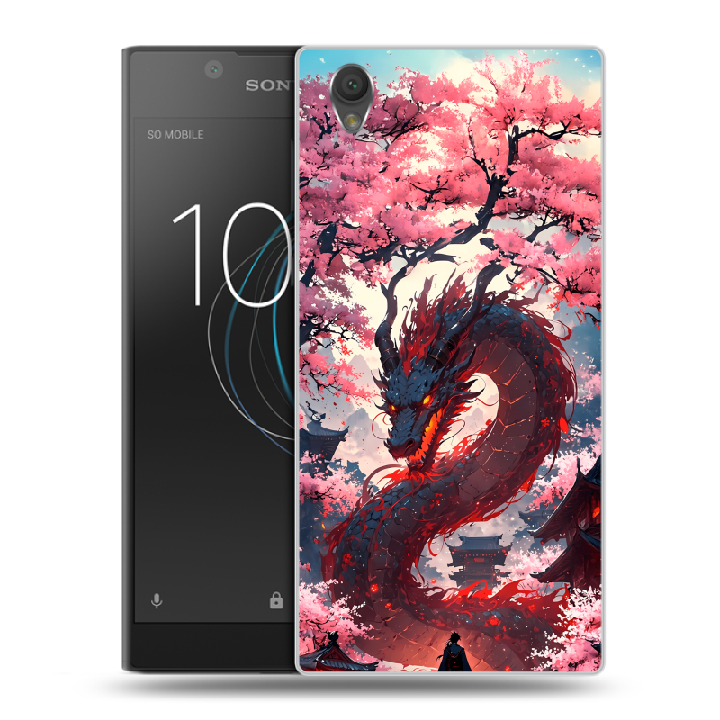 Пластиковый чехол на Sony Xperia L1 с принтом Дракон Японский Пластиковый чехол на Sony Xperia L1 с принтом Дракон Японский