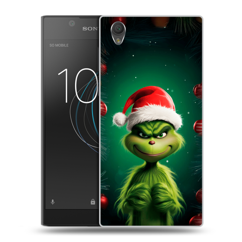 Пластиковый чехол на Sony Xperia L1 с принтом Гринч Новый год Рождество Пластиковый чехол на Sony Xperia L1 с принтом Гринч Новый год Рождество