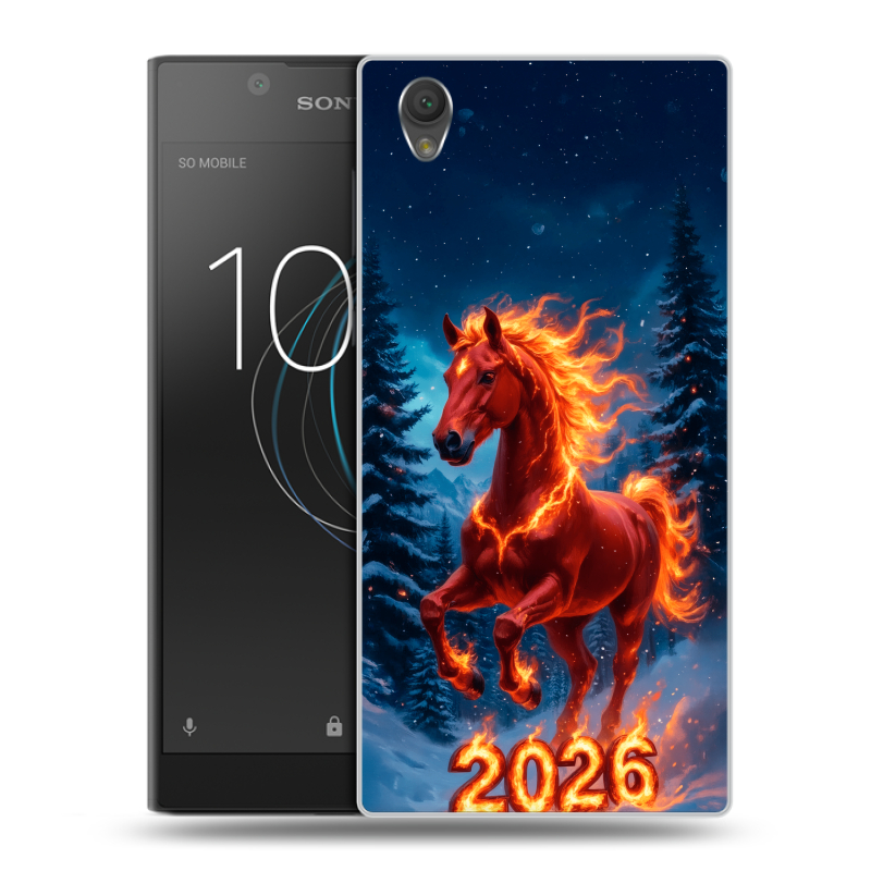 Пластиковый чехол на Sony Xperia L1 с принтом Новый год коня Пластиковый чехол на Sony Xperia L1 с принтом Новый год коня