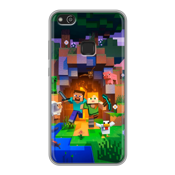 Силиконовый чехол на Huawei P10 Lite с принтом Майнкрафт Minecraft
