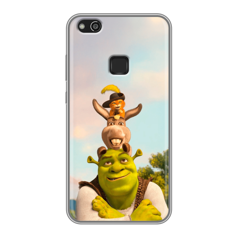 Силиконовый противоударный чехол на Huawei P10 Lite с принтом Шрек Shrek Силиконовый противоударный чехол на Huawei P10 Lite с принтом Шрек Shrek