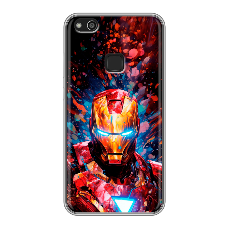 Силиконовый противоударный чехол на Huawei P10 Lite с принтом Железный человек Ironman Силиконовый противоударный чехол на Huawei P10 Lite с принтом Железный человек Ironman