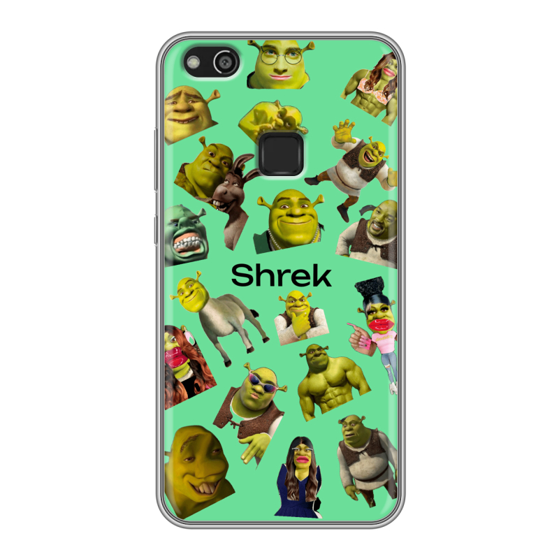 Силиконовый противоударный чехол на Huawei P10 Lite с принтом Шрек Shrek Силиконовый противоударный чехол на Huawei P10 Lite с принтом Шрек Shrek