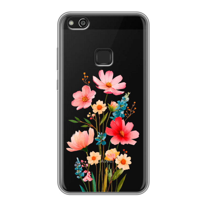 Силиконовый чехол на Huawei P10 Lite с принтом Цветы Силиконовый чехол на Huawei P10 Lite с принтом Цветы