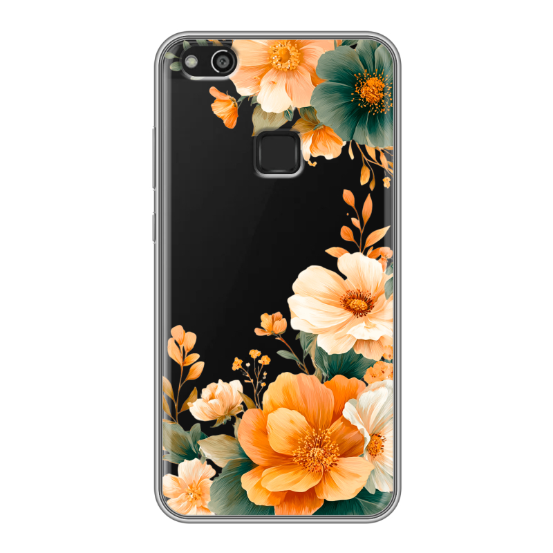 Силиконовый чехол на Huawei P10 Lite с принтом Цветы принт Силиконовый чехол на Huawei P10 Lite с принтом Цветы принт