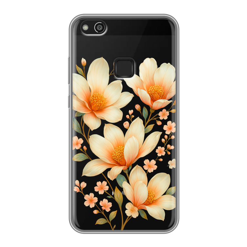 Силиконовый чехол на Huawei P10 Lite с принтом Цветы Силиконовый чехол на Huawei P10 Lite с принтом Цветы