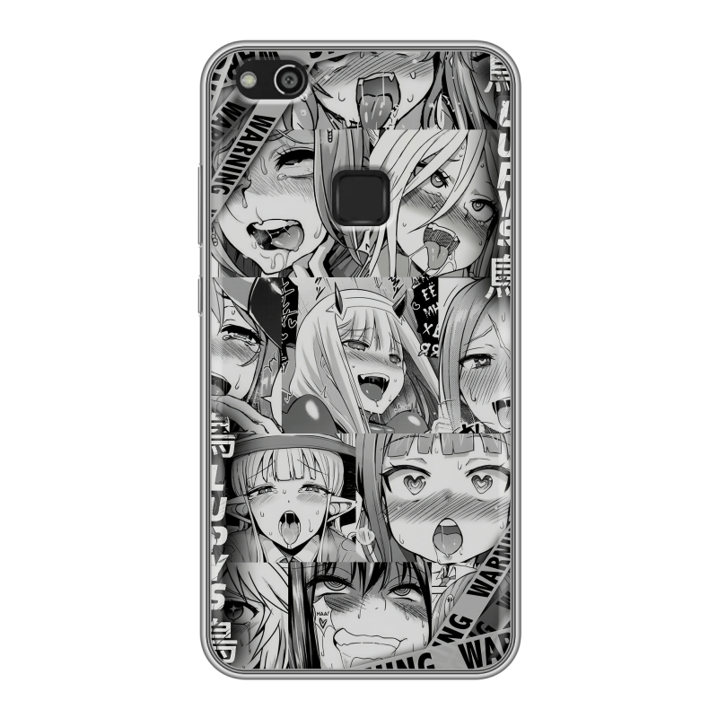 Силиконовый противоударный чехол на Huawei P10 Lite с принтом Ahegao Ахегао Аниме Силиконовый противоударный чехол на Huawei P10 Lite с принтом Ahegao Ахегао Аниме