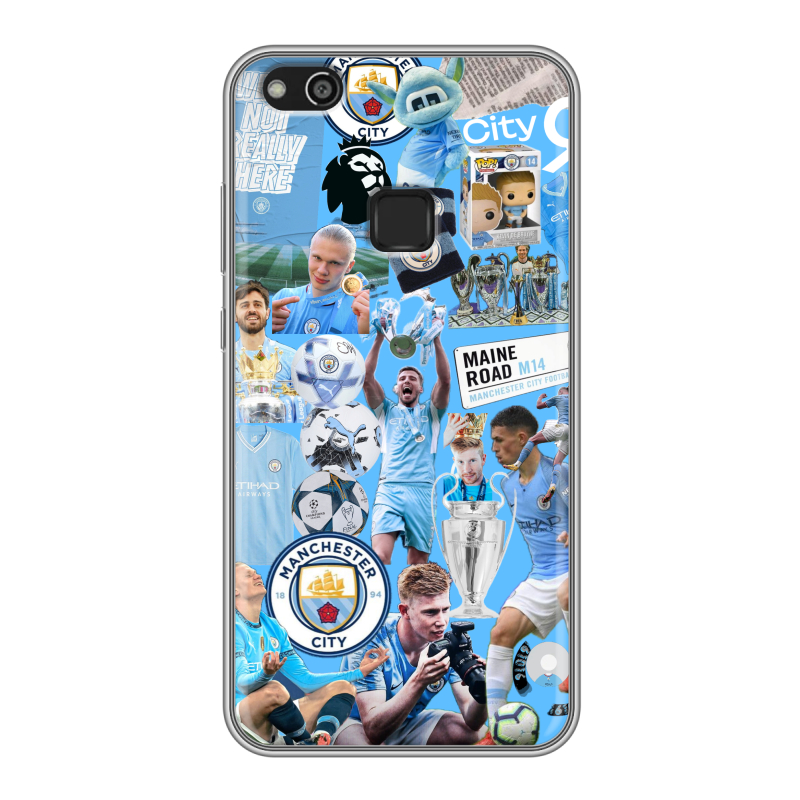 Силиконовый противоударный чехол на Huawei P10 Lite с принтом Man City Манчестер Сити Силиконовый противоударный чехол на Huawei P10 Lite с принтом Man City Манчестер Сити
