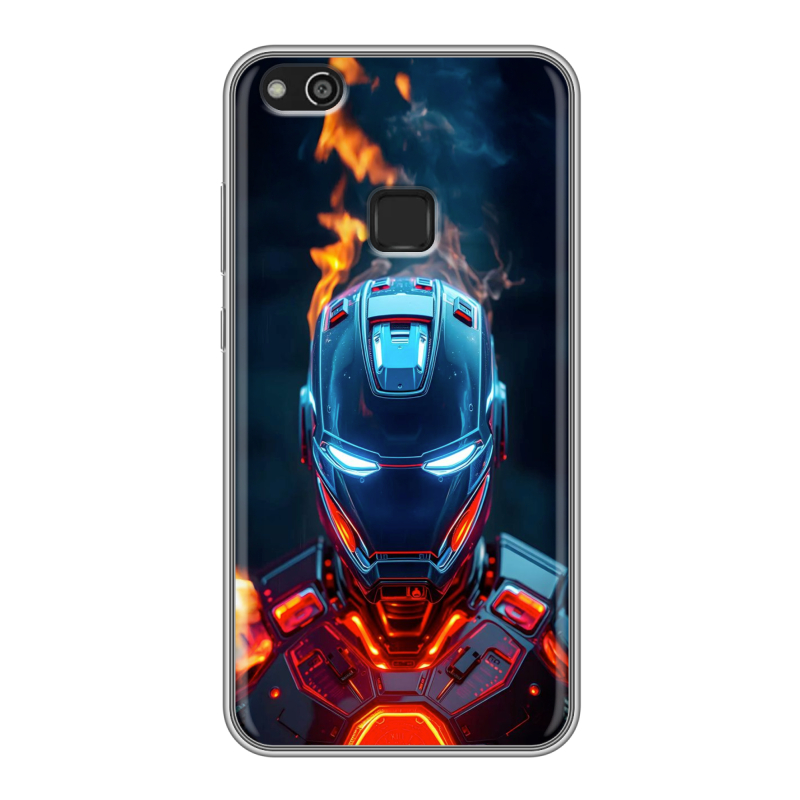 Силиконовый чехол на Huawei P10 Lite с принтом IronMan Железный человек Силиконовый чехол на Huawei P10 Lite с принтом IronMan Железный человек