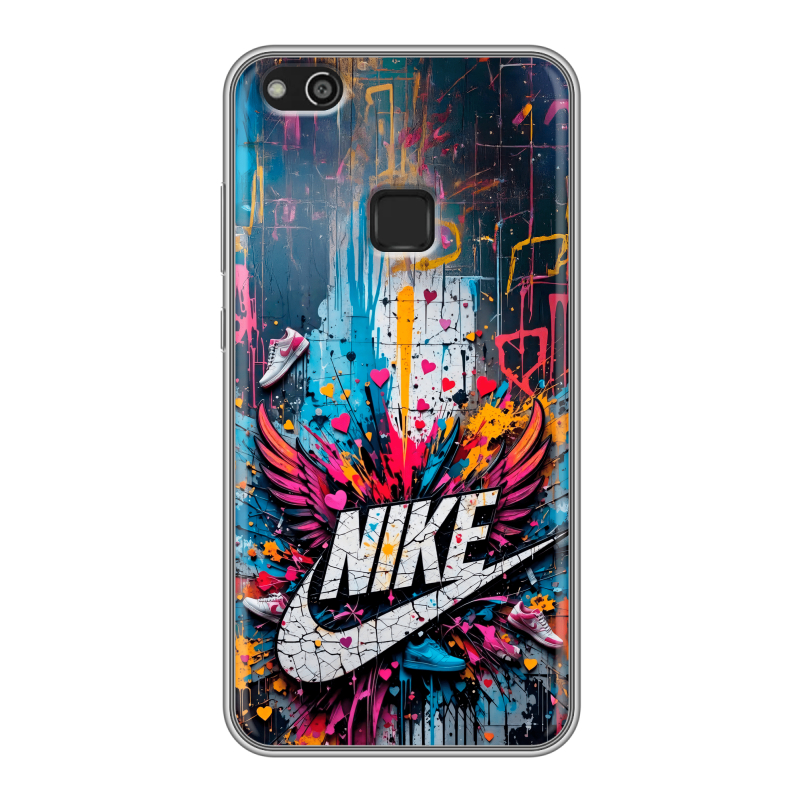 Силиконовый противоударный чехол на Huawei P10 Lite с принтом Nike Найк Силиконовый противоударный чехол на Huawei P10 Lite с принтом Nike Найк