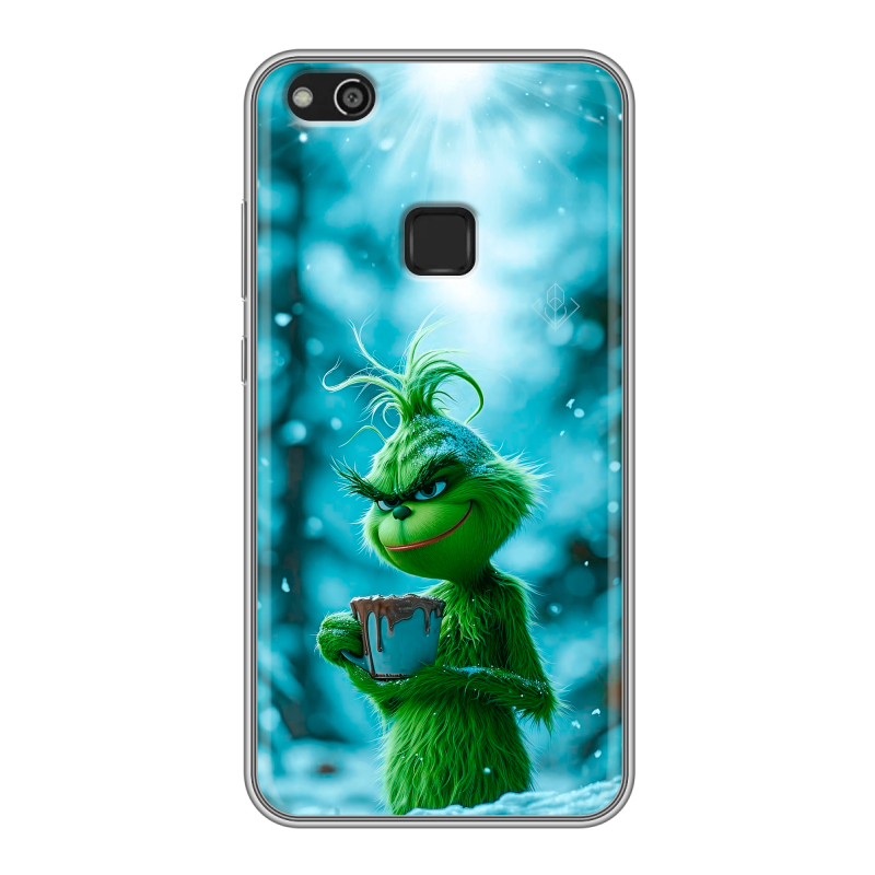 Силиконовый чехол на Huawei P10 Lite с принтом Новый год гринч Силиконовый чехол на Huawei P10 Lite с принтом Новый год гринч