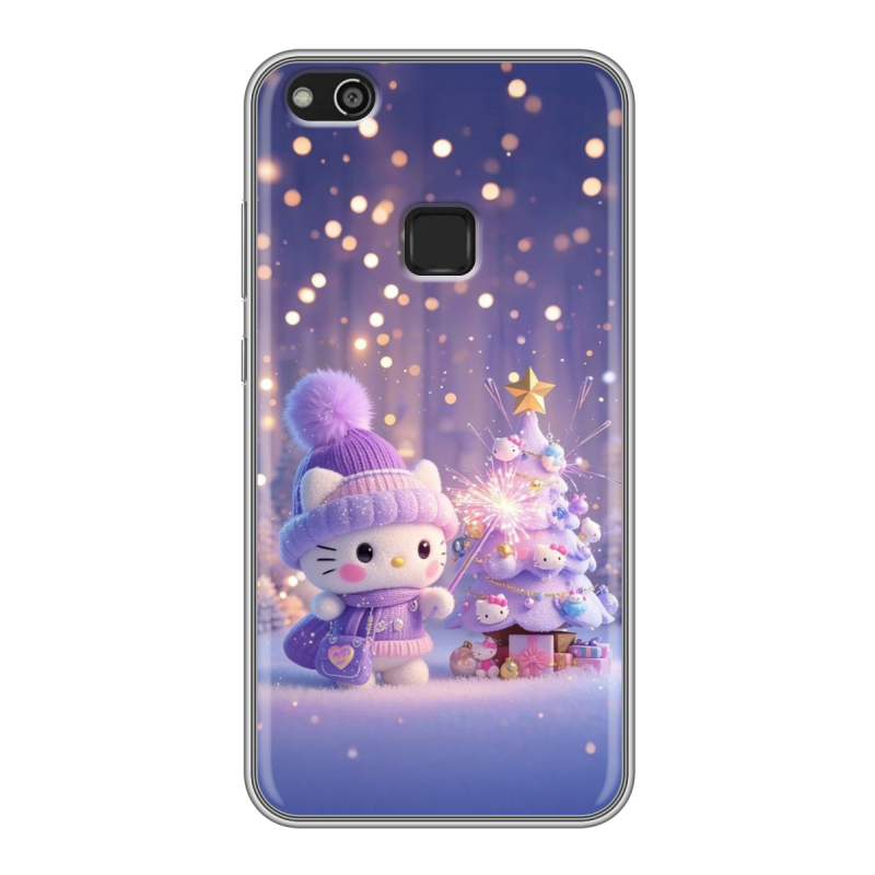 Силиконовый противоударный чехол на Huawei P10 Lite с принтом Новый год Силиконовый противоударный чехол на Huawei P10 Lite с принтом Новый год