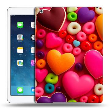 Силиконовый чехол на планшета Ipad (2017) с принтом Сердечки