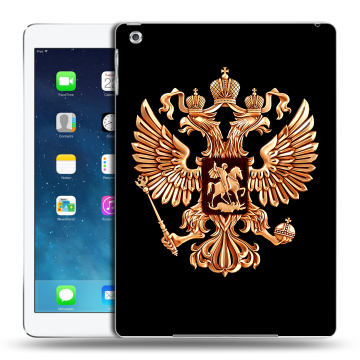 Силиконовый чехол на Ipad (2017) с принтом Герб России золотой