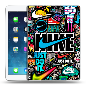 Силиконовый чехол на Ipad (2017) с принтом найк nike черный