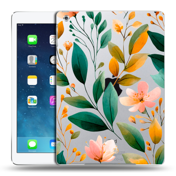 Силиконовый чехол на Ipad (2017) с принтом Цветы паттерн Силиконовый чехол на Ipad (2017) с принтом Цветы паттерн