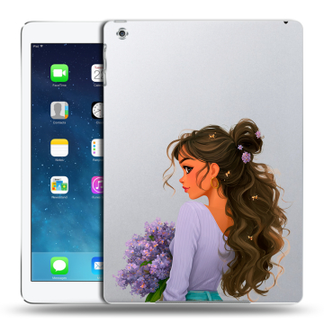 Силиконовый чехол на Ipad (2017) с принтом девушка цветы Силиконовый чехол на Ipad (2017) с принтом девушка цветы