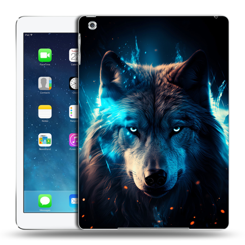 Силиконовый чехол на Ipad (2017) с принтом Волк ночной Силиконовый чехол на Ipad (2017) с принтом Волк ночной