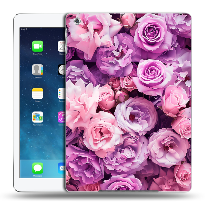 Силиконовый чехол на Ipad (2017) с принтом лавандовые розы Силиконовый чехол на Ipad (2017) с принтом лавандовые розы