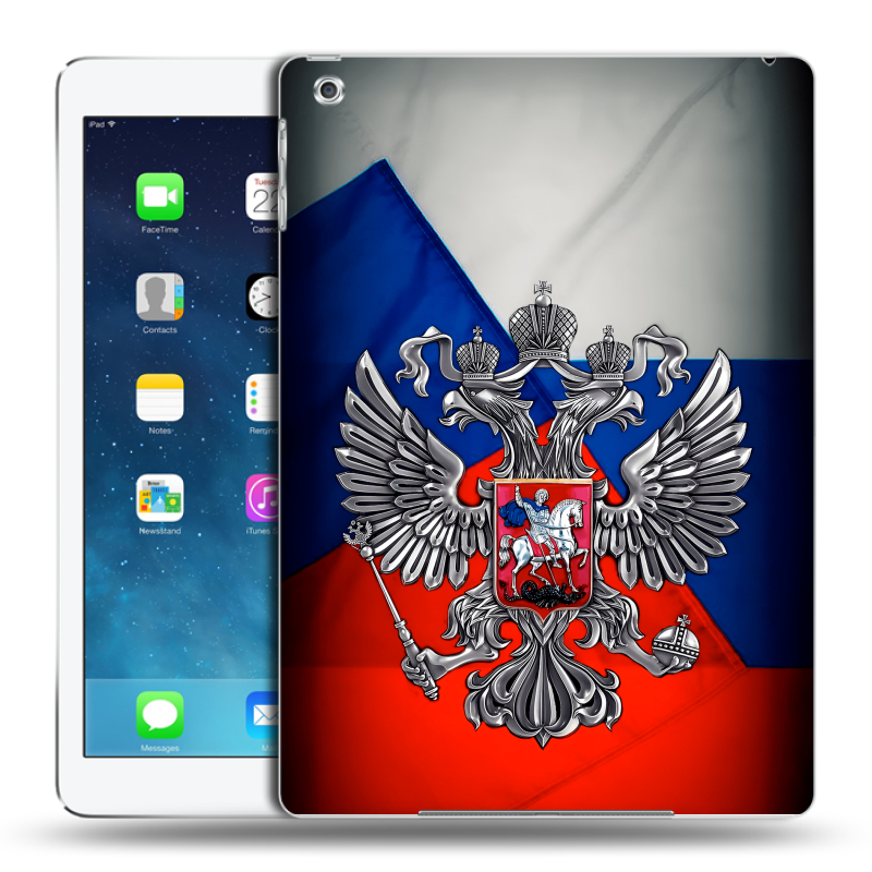 Силиконовый чехол на планшета Ipad (2017) с принтом Флаг России Силиконовый чехол на планшета Ipad (2017) с принтом Флаг России