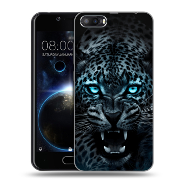 Пластиковый чехол на Doogee Shoot 2 с принтом Темный леопард