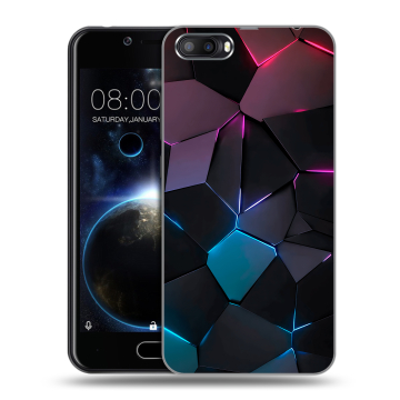 Пластиковый чехол на Doogee Shoot 2 с принтом Геометрия неона