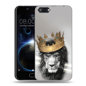 Пластиковый чехол на Doogee Shoot 2 с принтом Лев с короной
